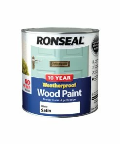 Brand new 😍 Ronseal 38795 10 Year Weatherproof Wood Paint White Satin 2.5L 🥰