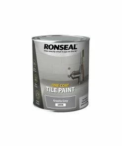 Budget 🎁 Ronseal RSLOCTPGS750 One 🧥 Coat Tile Paint Granite Grey Satin 750ml ✨